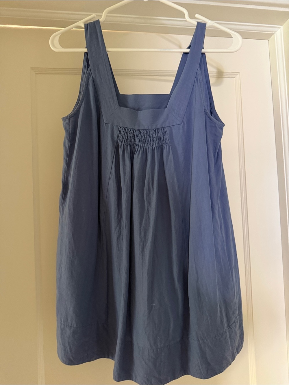 Eileen Fisher Slate Blue Sleeveless Square Neck Tunic Top